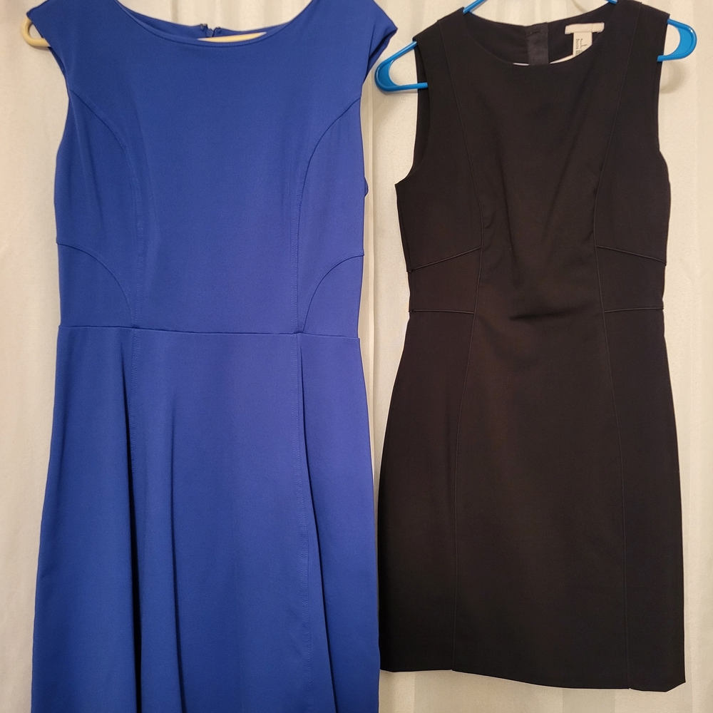H&M Blue and Black Midi Dresses